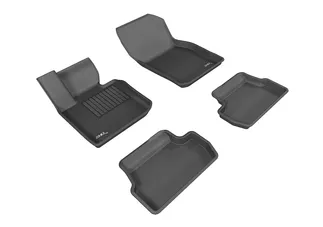 3D MAXpider Kagu 1st & 2nd Row Floormats For 2014-2019 Mini Hardtop 2-Door - Black